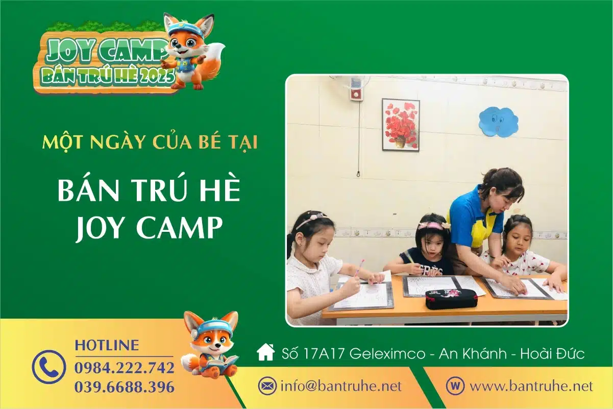 Lịch trình một ngày của bé tại Bán trú hè – Trại hè JOY CAMP